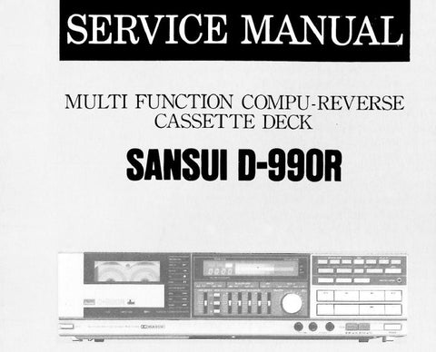 SANSUI D-990R MULTI FUNCTION STEREO COMPU REVERSE CASSETTE TAPE DECK SERVICE MANUAL INC BLK DIAGS SCHEMS PCBS AND PARTS LIST 24 PAGES ENG
