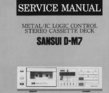 SANSUI D-M7 METAL IC LOGIC CONTROL STEREO CASSETTE TAPE DECK SERVICE MANUAL  INC BLK DIAGS SCHEMS PCBS AND PARTS LIST 16 PAGES ENG