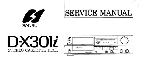 SANSUI D-X301i STEREO CASSETTE TAPE DECK SERVICE MANUAL INC BLK DIAGS SCHEMS PCBS AND PARTS LIST 16 PAGES ENG