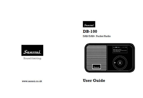 SANSUI DB-100 DAB DAB+ POCKET RADIO USER GUIDE 18 PAGES ENG
