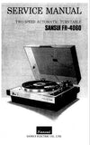 SANSUI FR-4060 TWO SPEED BELT DRIVEN AUTOMATIC TURNTABLE SERVICE MANUAL INC TRSHOOT GUIDE SCHEM DIAG AND PARTS LIST 17 PAGES ENG