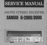 SANSUI G-2000 G-3000 AM FM STEREO RECEIVER SERVICE MANUAL INC BLK DIAG SCHEMS PCBS AND PARTS LIST 18 PAGES ENG