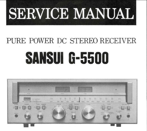 SANSUI G-5500 PURE POWER DC STEREO RECEIVER SERVICE MANUAL INC BLK DIAGS SCHEMS PCBS AND PARTS LIST 15 PAGES ENG