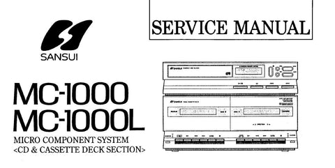 SANSUI MC-1000 MC-1000L MICRO COMPONENT SYSTEM CD AND CASSETTE DECK SECTION SERVICE MANUAL INC BLK DIAGS SCHEMS PCBS AND PARTS LIST 24 PAGES ENG