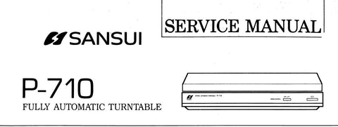SANSUI P-710 FULLY AUTOMATIC TURNTABLE SERVICE MANUAL INC SCHEM DIAG WIRING DIAG AND PARTS LIST 4 PAGES ENG