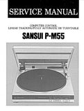 SANSUI P-M55 COMPUTER CONTROL LINEAR TRACKING FULLY AUTOMATIC DD TURNTABLE SERVICE MANUAL INC BLK DIAGS SCHEM DIAG PCBS AND PARTS LIST 14 PAGES ENG