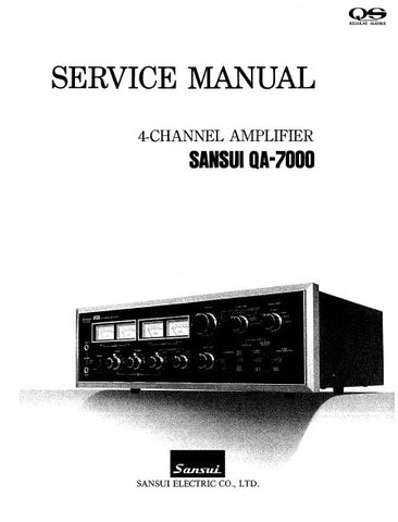 SANSUI QA-7000 4 CHANNEL AMP SERVICE MANUAL INC BLK DIAG LEVEL DIAG SCHEM DIAGS PCBS AND PARTS LIST 23 PAGES ENG