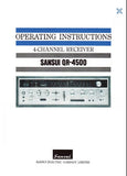 SANSUI QR-4500 4 CHANNEL RECEIVER OPERATING INSTRUCTIONS INC CONN DIAGS 24 PAGES ENG