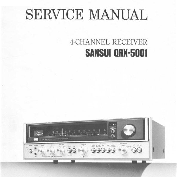 SANSUI QRX-5001 4 CHANNEL RECEIVER SERVICE MANUAL INC TRSHOOT GUIDE  BLK DIAGS SCHEMS PCBS AND PARTS LIST 32 PAGES ENG