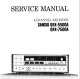 SANSUI QRX-5500A QRX-7500A 4 CHANNEL RECEIVER SERVICE MANUAL INC BLK DIAGS SCHEMS PCBS AND PARTS LIST 43 PAGES ENG