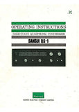 SANSUI QS-1 SOLID STATE QUADPHONIC SYNTHESIZER OPERATING INSTRUCTIONS INC CONN DIAGS 17 PAGES ENG