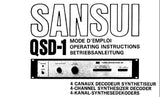 SANSUI QSD-1 4 CHANNEL SYNTHESIZER DECODER OPERATING INSTRUCTIONS INC CONN DIAGS 44 PAGES ENG FRANC DEUT