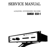 SANSUI QSD-1 4 CHANNEL SYNTHESIZER DECODER SERVICE MANUAL INC BLK DIAGS SCHEMS PCBS AND PARTS LIST 16 PAGES ENG