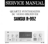 SANSUI R-99Z QUARTZ SYNTHESIZER DC SERVO RECEIVER SERVICE MANUAL INC BLK DIAGS SCHEMS PCBS AND PARTS LIST 14 PAGES ENG