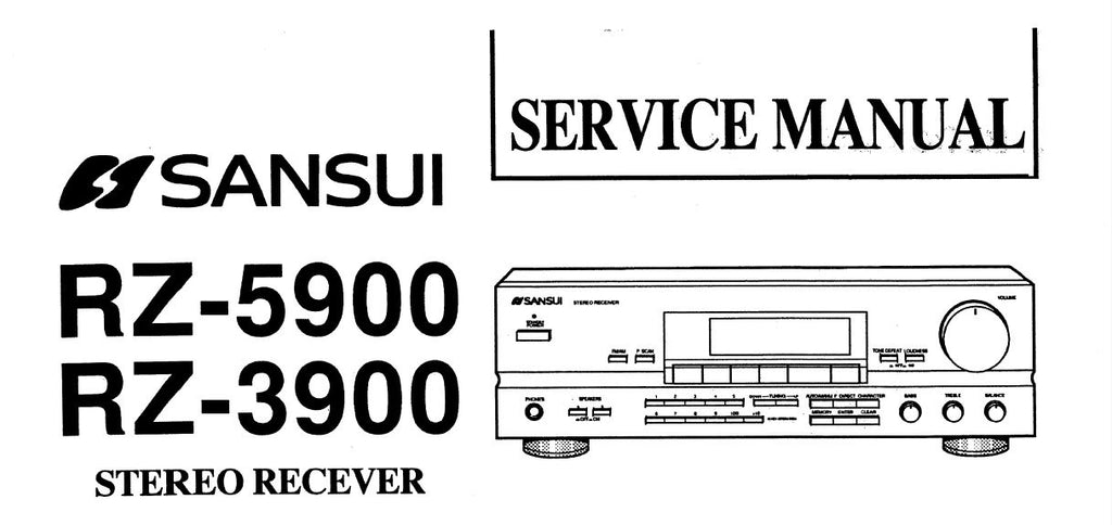 SANSUI RZ-3900 RZ-5900 STEREO RECEIVER SERVICE MANUAL INC BLK DIAGS SCHEMS PCBS AND PARTS LIST 20 PAGES ENG