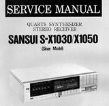 SANSUI S-X1030 S-X1050 QUARTZ SYNTHESIZER STEREO RECEIVER SERVICE MANUAL INC BLK DIAGS SCHEMS PCBS AND PARTS LIST 21 PAGES ENG