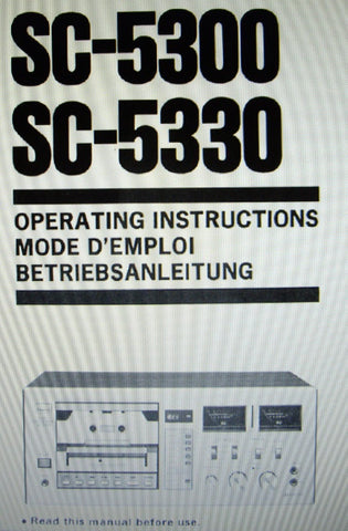 SANSUI SC-5300 SC-5330 STEREO CASSETTE TAPE DECK OPERATING INSTRUCTIONS INC CONN DIAG 42 PAGES ENG FRANC DEUT