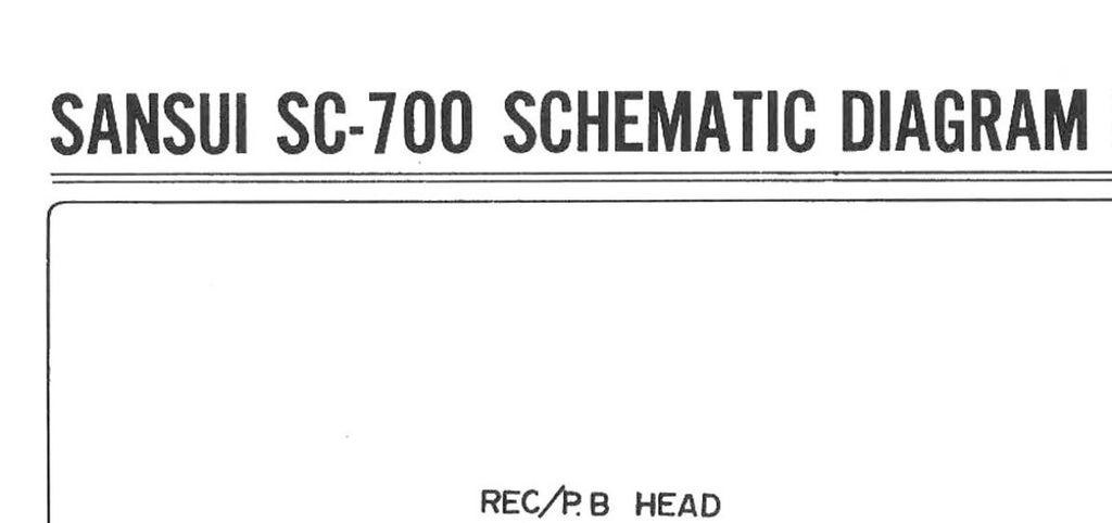 SANSUI SC-700 STEREO CASSETTE TAPE DECK SCHEMATIC DIAGRAMS 3 PAGES ENG