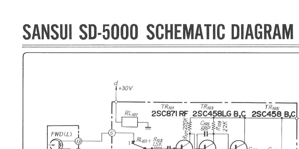 SANSUI SD-5000 AUTO REVERSE TAPE DECK SCHEMATIC DIAGRAMS 3 PAGES ENG