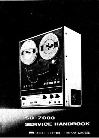SANSUI SD-7000 4 TRACK 2 CHANNEL STEREO REEL TO REEL TAPE DECK SERVICE HANDBOOK PART 4 INC BLK DIAGS SCHEMS PCBS AND PARTS LIST 31 PAGES ENG