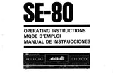 SANSUI SE-80 STEREO GRAPHIC EQUALIZER OPERATING INSTRUCTIONS INC CONN DIAGS 20 PAGES ENG FRANC ESP