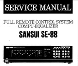 SANSUI SE-88 FULL REMOTE CONTROL SYSTEM COMPU EQUALIZER SERVICE MANUAL INC BLK DIAGS SCHEMS PCBS AND PARTS LIST 16 PAGES ENG