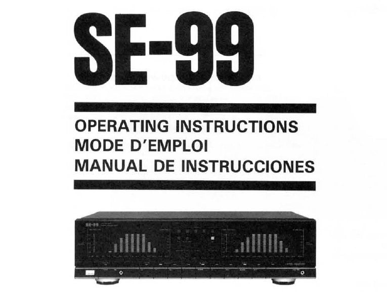 SANSUI SE-99 COMPU EQUALIZER OPERATING INSTRUCTIONS INC CONN DIAGS 15 PAGES ENG