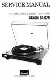 SANSUI SR-525 TWO SPEED DIRECT DRIVE TURNTABLE SERVICE MANUAL INC SCHEM DIAGS PCB AND PARTS LIST 9 PAGES ENG