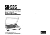 SANSUI SR-535 TURNTABLE OPERATING INSTRUCTIONS INC CONN DIAG 36 PAGES ENG FRANC DEUT