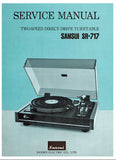SANSUI SR-717 TWO SPEED DIRECT DRIVE TURNTABLE SERVICE MANUAL INC SCHEM DIAG PCBS AND PARTS LIST 10 PAGES ENG