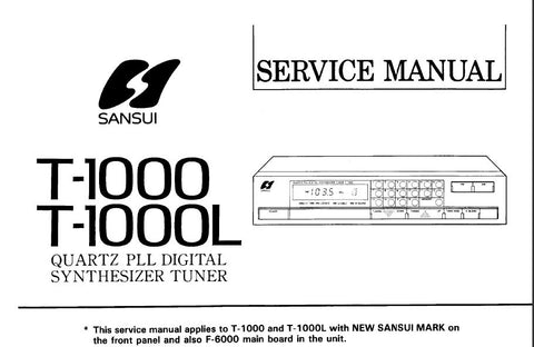 SANSUI T-1000 T-1000L QUARTZ PLL DIGITAL SYNTHESIZER TUNER SERVICE MANUAL INC BLK DIAGS SCHEMS PCBS AND PARTS LIST 13 PAGES ENG