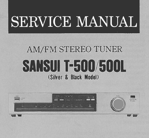 SANSUI T-500 T-500L AM FM STEREO TUNER SERVICE MANUAL INC BLK DIAGS SCHEMS PCBS AND PARTS LIST 16 PAGES ENG