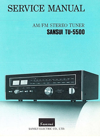 SANSUI TU-5500 AM FM STEREO TUNER SERVICE MANUAL INC BLK DIAG SCHEM DIAG PCBS AND PARTS LIST 16 PAGES ENG