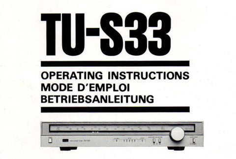 SANSUI TU-S33 SERVO LOCK STEREO TUNER OPERATING INSTRUCTIONS INC CONN DIAG 14 PAGES ENG FRANC DEUT