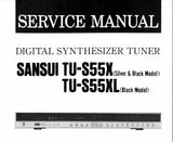 SANSUI TU-S55X TU-S55XL QUARTZ PLL DIGITAL SYNTHESIZER STEREO TUNER SERVICE MANUAL INC BLK DIAGS SCHEMS PCBS AND PARTS LIST 18 PAGES ENG