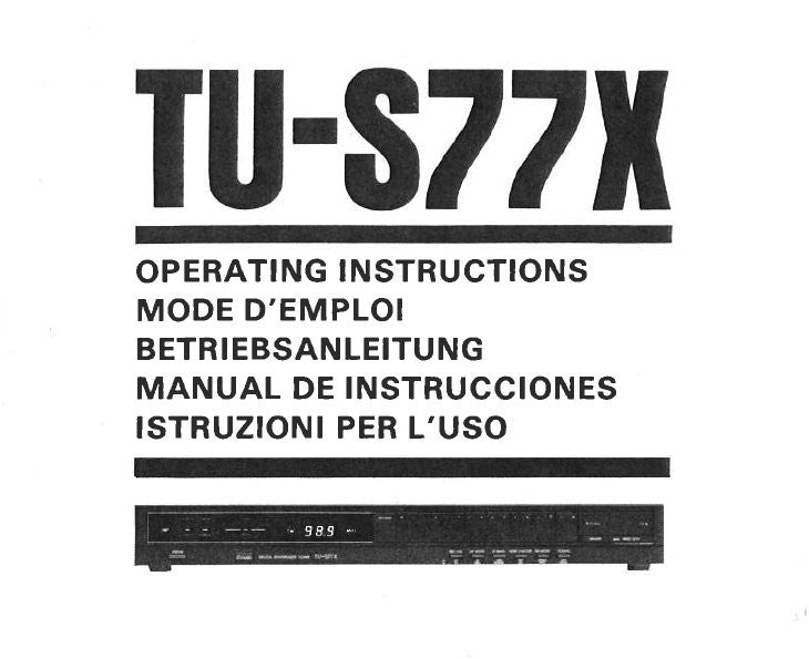 SANSUI TU-S77X QUARTZ PLL DIGITAL SYNTHESIZER STEREO TUNER OPERATING INSTRUCTIONS INC CONN DIAG 43 PAGES ENG FRANC DEUT ESP ITAL