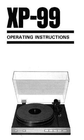 SANSUI XP-99 COMPUTERIZED FULLY AUTOMATIC TURNTABLE OPERATING INSTRUCTIONS INC CONN DIAG 8 PAGES ENG