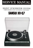 SANSUI XR-Q7 SILENT SYNCHROTOR SYSTEM COMPUTERIZED FULLY AUTOMATIC TWO SPEED DIRECT DRIVE TURNTABLE SERVICE MANUAL INC BLK DIAGS SCHEM DIAG PCBS AND PARTS LIST 18 PAGES ENG