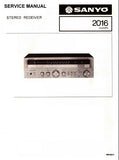 SANYO 2016 STEREO RECEIVER SERVICE MANUAL SCHEMATICS 3 PAGES ENG