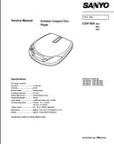SANYO CDP-950 PORTABLE CD PLAYER SERVICE MANUAL INC PCBS SCHEM DIAG AND PARTS LIST 11 PAGES ENG