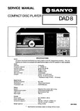 SANYO DAD8 CD PLAYER SERVICE MANUAL INC BLK DIAGS PCBS AND PARTS LIST 48 PAGES ENG