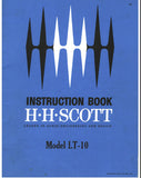 SCOTT LT-10 HIFI AM FM STREO TUNER INSTRUCTION BOOK INC TRSHOOT GUIDE AND SCHEM DIAG 42 PAGES ENG