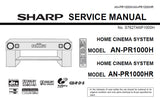 SHARP AN-PR1000H AN-PR1000HR HOME CINEMA SYSTEM SERVICE MANUAL INC BLK DIAGS PCBS SCHEM DIAGS AND PARTS LIST 109 PAGES ENG