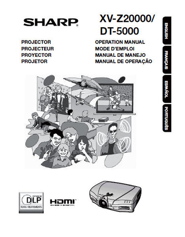 SHARP DT-5000 ZV-Z20000 PROJECTOR OPERATION MANUAL 69 PAGES ENG