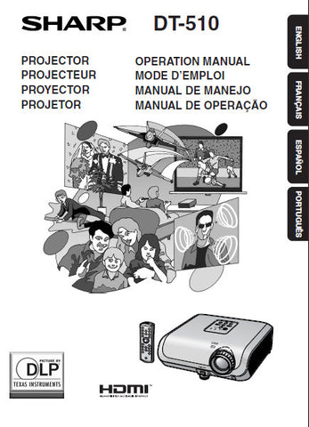 SHARP DT-510 PROJECTOR OPERATION MANUAL 69 PAGES ENG