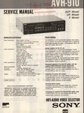 SONY AVH-910 HIFI AUDIO VIDEO SELECTOR SERVICE MANUAL INC BLK DIAG PCBS SCHEM DIAG AND PARTS LIST 12 PAGES ENG