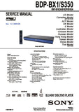 SONY BDP-BX1 S350 BLU-RAY DISC DVD PLAYER SERVICE MANUAL VER 1.2 INC BLK DIAGS PCBS SCHEM DIAGS AND PARTS LIST 129 PAGES ENG