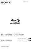 SONY BDP-CX7000ES BLU-RAY DISC DVD PLAYER OPERATING INSTRUCTIONS 219 PAGES ENG FRANC