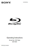 SONY BDP-S350 BLU-RAY DISC DVD PLAYER OPERATING INSTRUCTIONS 79 PAGES ENG