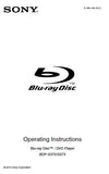 SONY BDP-S370 BDP-BX373 BLU-RAY DISC DVD PLAYER OPERATING INSTRUCTIONS 35 PAGES ENG
